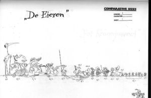 Character line-up for "De Eieren".